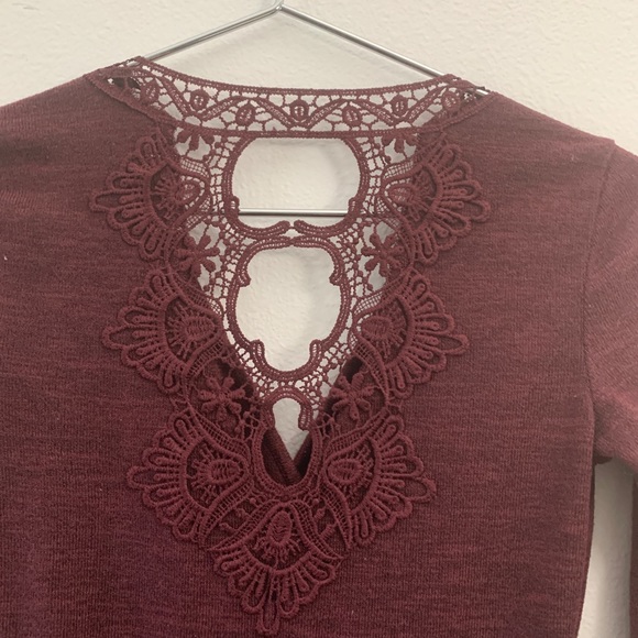 Candie’s burgundy dress with lace back Super cute! - Picture 3 of 7